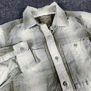 REI CO-OP  Long Sleeve Button Up Plaid‎ Shirt Green Men's Small Hiking Outdoors